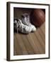 Pair of Boots with a Basketball-null-Framed Premium Photographic Print