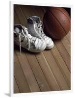 Pair of Boots with a Basketball-null-Framed Photographic Print