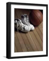 Pair of Boots with a Basketball-null-Framed Photographic Print