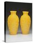 Pair of Carved Beijing Vases, Qianlong Period, 1736-95-null-Stretched Canvas