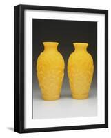 Pair of Carved Beijing Vases, Qianlong Period, 1736-95-null-Framed Giclee Print