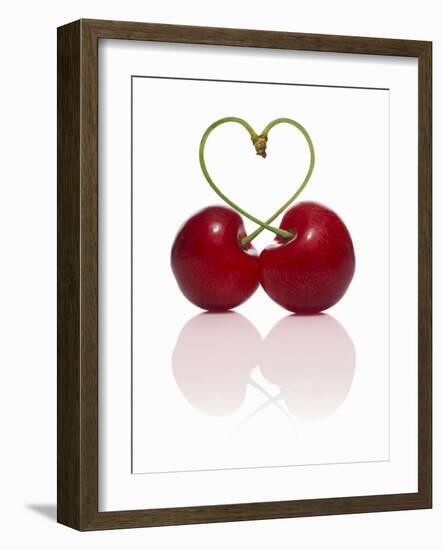 Pair of Cherries Forming a Heart-Kröger & Gross-Framed Photographic Print