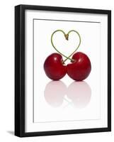 Pair of Cherries Forming a Heart-Kröger & Gross-Framed Photographic Print