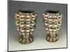 Pair of Chiseled Silver Vases with Embossed Decoration Depicting Embellishment of Palazzo Strozzi-Mario Buccellati-Mounted Giclee Print