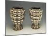 Pair of Chiseled Silver Vases with Embossed Decoration Depicting Embellishment of Palazzo Strozzi-Mario Buccellati-Mounted Giclee Print