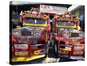 Pair of Customised Jeepney Trucks, Bacolod City, Philippines, Southeast Asia-Robert Francis-Stretched Canvas