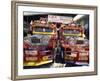 Pair of Customised Jeepney Trucks, Bacolod City, Philippines, Southeast Asia-Robert Francis-Framed Photographic Print