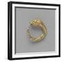 Pair of Earrings, Ring Terminated by a Gold Lion Head-null-Framed Giclee Print