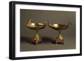 Pair of Gilded Silver Cakestands with Mythological Decoration-Albert Maignan-Framed Premium Giclee Print