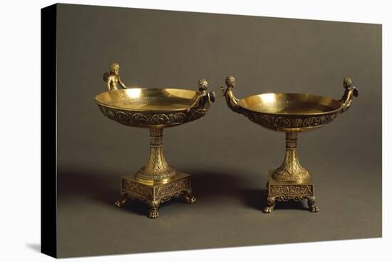 Pair of Gilded Silver Cakestands with Mythological Decoration-Albert Maignan-Stretched Canvas