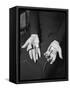 Pair of Hands Wearing Lie Detector Device-Sam Shere-Framed Stretched Canvas