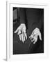 Pair of Hands Wearing Lie Detector Device-Sam Shere-Framed Photographic Print