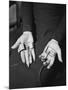 Pair of Hands Wearing Lie Detector Device-Sam Shere-Mounted Photographic Print