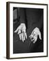 Pair of Hands Wearing Lie Detector Device-Sam Shere-Framed Photographic Print