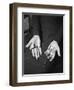 Pair of Hands Wearing Lie Detector Device-Sam Shere-Framed Photographic Print