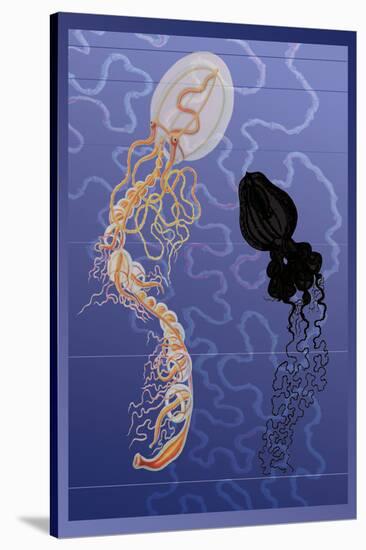 Pair of Jellyfish-Ernst Haeckel-Stretched Canvas