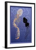 Pair of Jellyfish-Ernst Haeckel-Framed Art Print