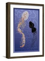 Pair of Jellyfish-Ernst Haeckel-Framed Art Print