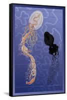 Pair of Jellyfish-Ernst Haeckel-Framed Stretched Canvas