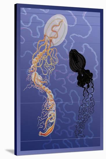 Pair of Jellyfish-Ernst Haeckel-Stretched Canvas