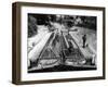 Pair of Laden Narrow Boats with Their Cargoes of Coal Passing Through a Lock-null-Framed Photographic Print