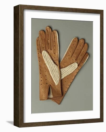 Pair of Leather and Lace Gloves-null-Framed Giclee Print