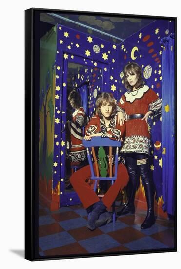 Pair of Long Haired Londoners in a Psychedelic Corner of the Beatles' Apple Boutique-Bill Ray-Framed Stretched Canvas