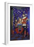 Pair of Long Haired Londoners in a Psychedelic Corner of the Beatles' Apple Boutique-Bill Ray-Framed Photographic Print