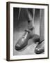 Pair of Men's Shoes, Illustrating One of the Shortages of Goods Because of the War-Nina Leen-Framed Photographic Print