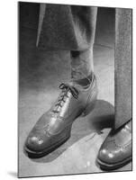 Pair of Men's Shoes, Illustrating One of the Shortages of Goods Because of the War-Nina Leen-Mounted Photographic Print