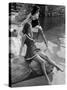 Pair of Models Showing Off New Bathing Suits on the Banks of the River-Nina Leen-Stretched Canvas