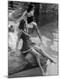 Pair of Models Showing Off New Bathing Suits on the Banks of the River-Nina Leen-Mounted Photographic Print