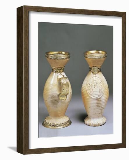 Pair of Mugs Bearing Coat of Arms-null-Framed Giclee Print