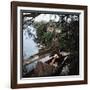 Pair of Nude Women Sitting Along the River Bank of the Thames-William Sumits-Framed Photographic Print