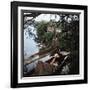 Pair of Nude Women Sitting Along the River Bank of the Thames-William Sumits-Framed Photographic Print