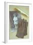 Pair of Pale Brown Cotton Victorian Childs Gloves Lying-Den Reader-Framed Photographic Print