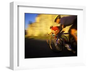 Pair of Road Cyclists Speed Downhill-Chuck Haney-Framed Photographic Print