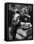 Pair of Russian Children Having a Meal of Molasses Bread and Coffee in a Displaced Persons Camp-null-Framed Stretched Canvas