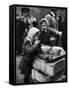 Pair of Russian Children Having a Meal of Molasses Bread and Coffee in a Displaced Persons Camp-null-Framed Stretched Canvas