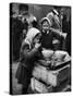 Pair of Russian Children Having a Meal of Molasses Bread and Coffee in a Displaced Persons Camp-null-Stretched Canvas