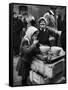 Pair of Russian Children Having a Meal of Molasses Bread and Coffee in a Displaced Persons Camp-null-Framed Stretched Canvas