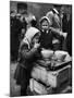 Pair of Russian Children Having a Meal of Molasses Bread and Coffee in a Displaced Persons Camp-null-Mounted Photographic Print