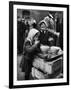 Pair of Russian Children Having a Meal of Molasses Bread and Coffee in a Displaced Persons Camp-null-Framed Photographic Print