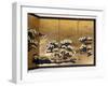 Pair of screens with 6 panels with gold background, Edo period, Japanese, 1600-1867-Unknown-Framed Giclee Print