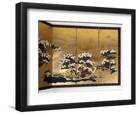 Pair of screens with 6 panels with gold background, Edo period, Japanese, 1600-1867-Unknown-Framed Premium Giclee Print