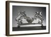 Pair of Stoats in Iridescent and Sandblasted Glass-Guido Balsamo Stella-Framed Giclee Print