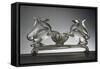 Pair of Stoats in Iridescent and Sandblasted Glass-Guido Balsamo Stella-Framed Stretched Canvas