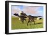 Pair of Utahraptors in a Grassy Field-null-Framed Art Print