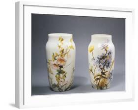 Pair of Vases Decorated with Impressionist-Style Patterns-Eugene Schopin-Framed Giclee Print