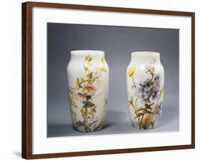 Pair of Vases Decorated with Impressionist-Style Patterns-Eugene Schopin-Framed Giclee Print